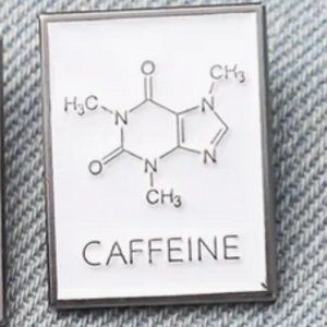 Caffeine Molecule Enamel Lapel Pin